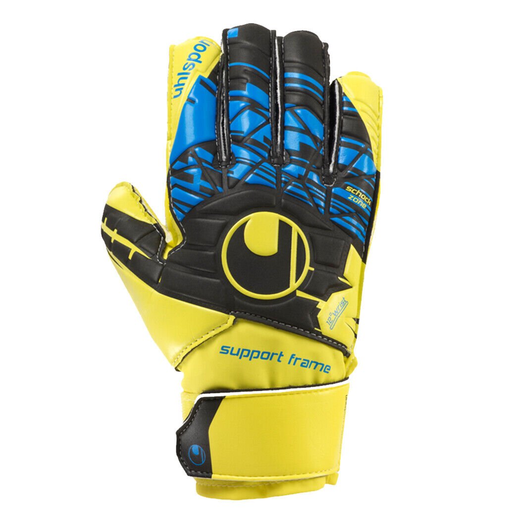 Uhlsport Kid's Eliminator Soft SF Junior Goalkeeper Gloves Yellow/Black/Blue - Best Buy Soccer